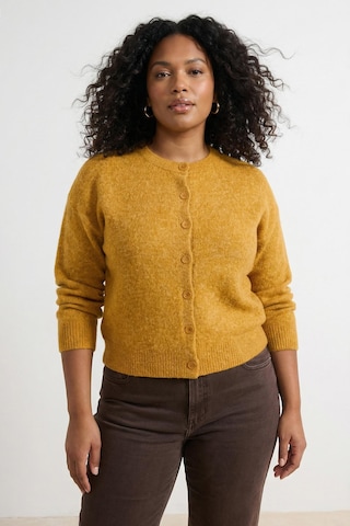 Trendyol Curve - Cárdigan en amarillo: frente