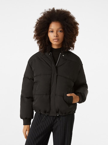 Bershka Between-Season Jacket in Black: front