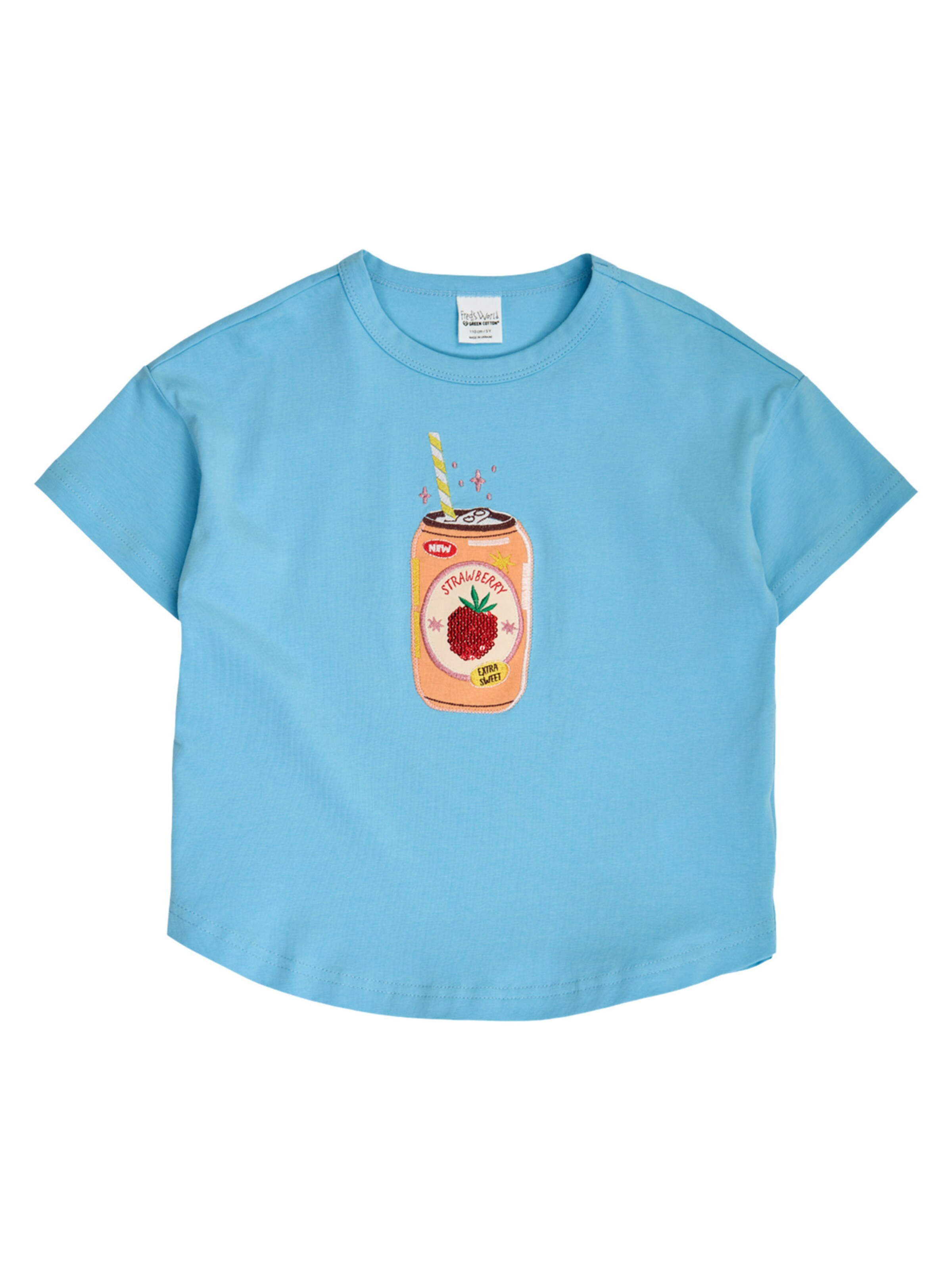 T-Shirt Fred's World by GREEN COTTON en bleu : devant
