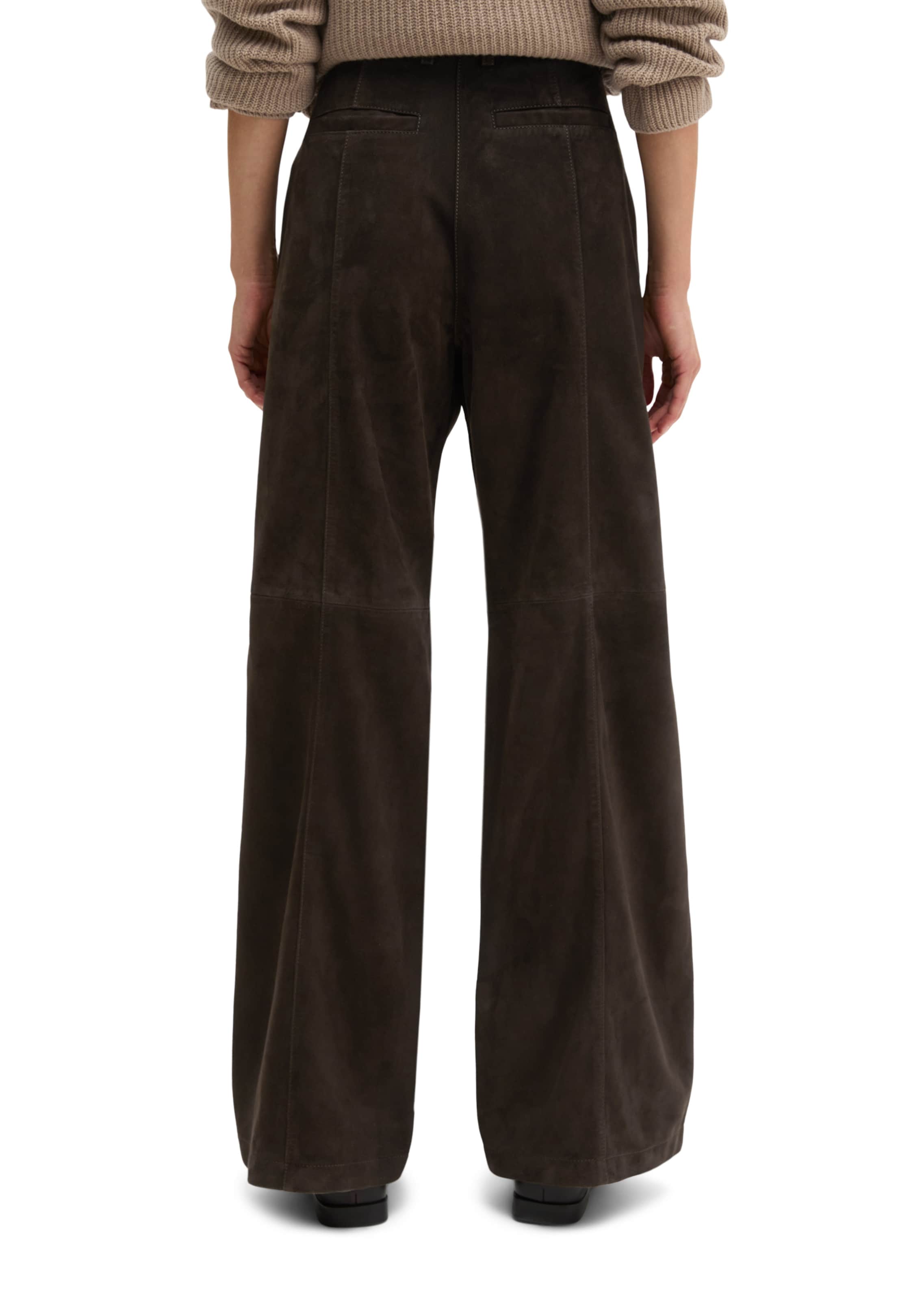 Marc O'Polo Wide leg Broek in Bruin: terug