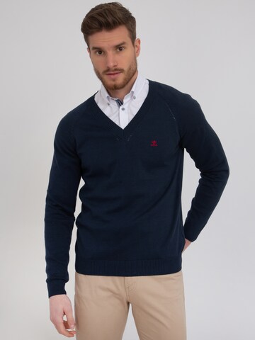 Pullover 'Svend' di Sir Raymond Tailor in blu: frontale