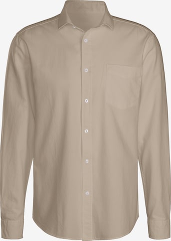 H.I.S Regular fit Button Up Shirt 'EM LBG' in Beige: front