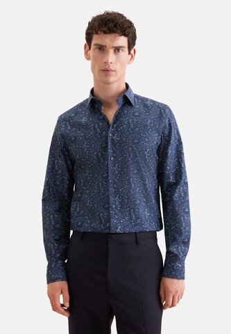 SEIDENSTICKER Slim Fit Hemd 'Smart Essentials' in Blau: Vorderseite