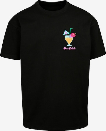 Merchcode Shirt 'Pina Colada' in Zwart: voorkant