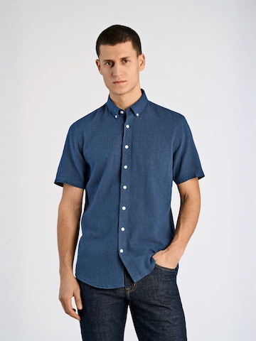 Coupe regular Chemise Lindbergh en bleu