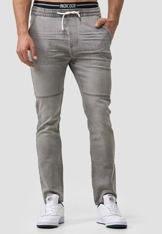 Coupe slim Pantalon 'Fabrizio' INDICODE JEANS en gris : devant