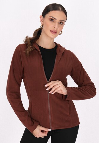 faina Athlsr Fleece jas in Bruin: voorkant