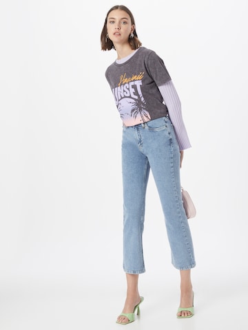 PULZ Jeans جينز ذات سيقان واسعة جينز بلون أزرق