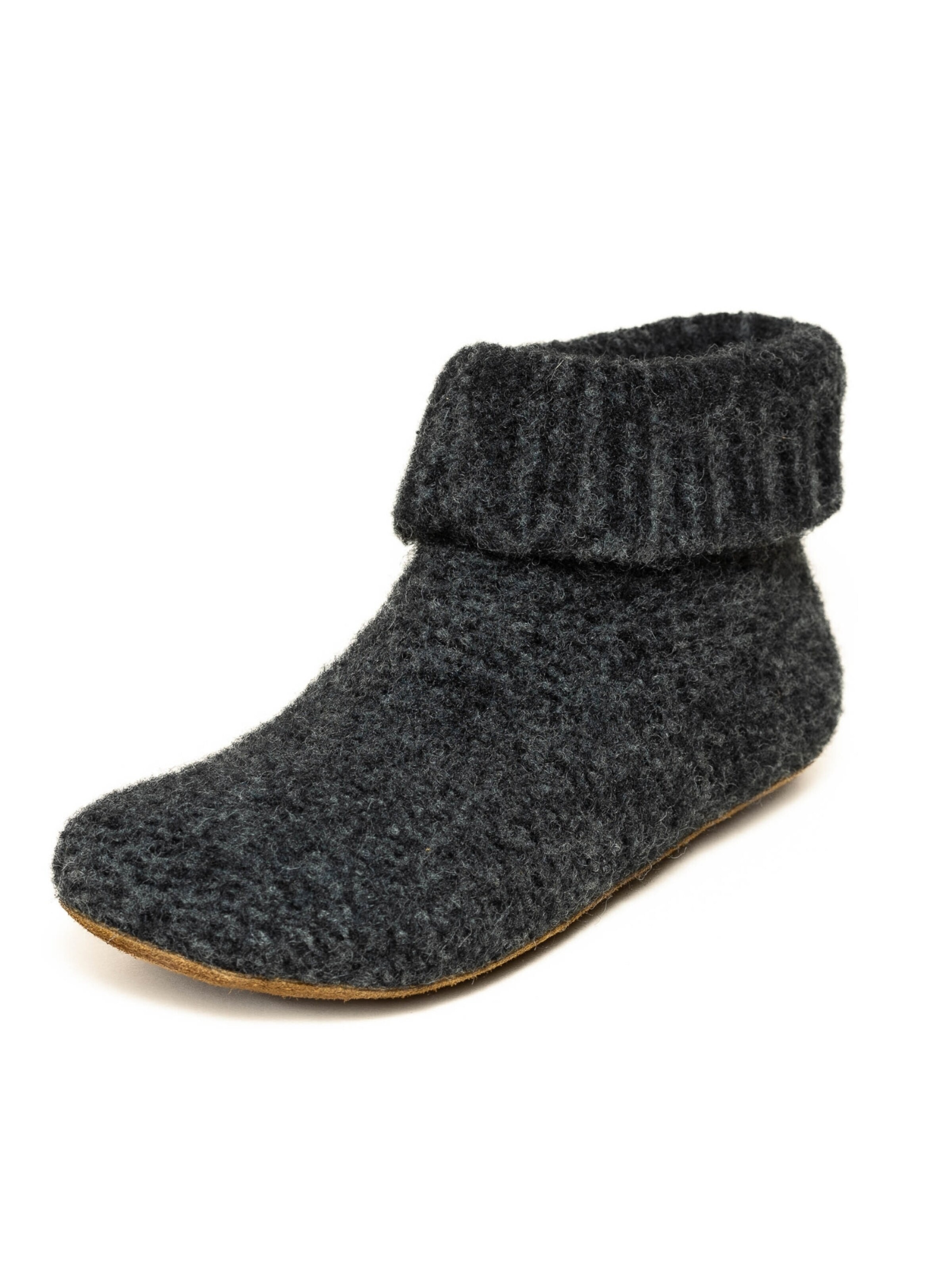 Gottstein Slippers 'Hüttenschuhe Knit Boot' in Black: front