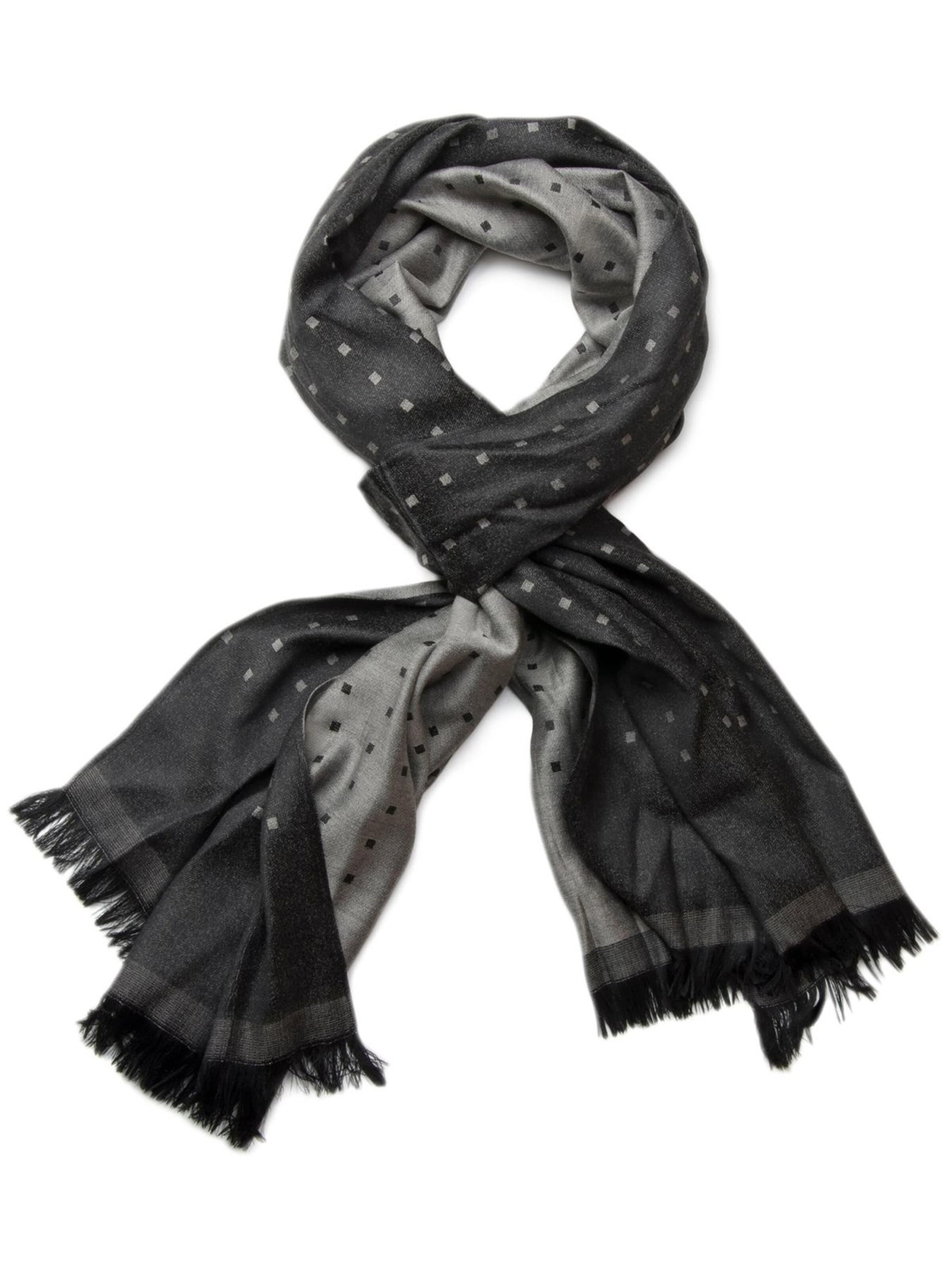 styleBREAKER Schal 'Edler Schal mit Quadratischem Muster'‌‌ in One Size in schwarz, Produktansicht