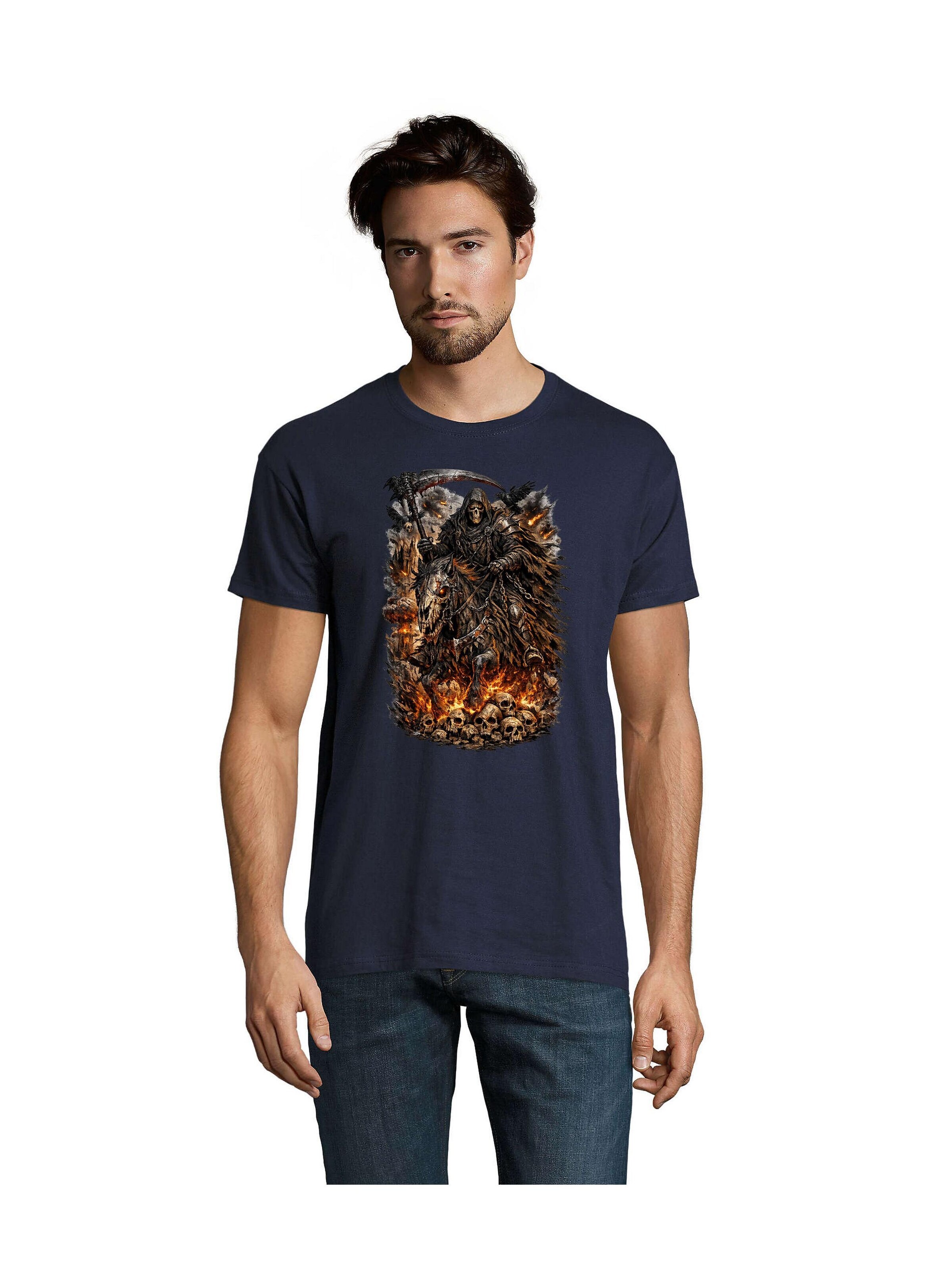 Blondie & Brownie Shirt 'ApocalyotischerReiter' in 5XL in Navy, Item view