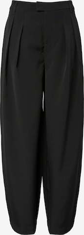 PIECES - Pantalón plisado 'BARREL' en negro: frente