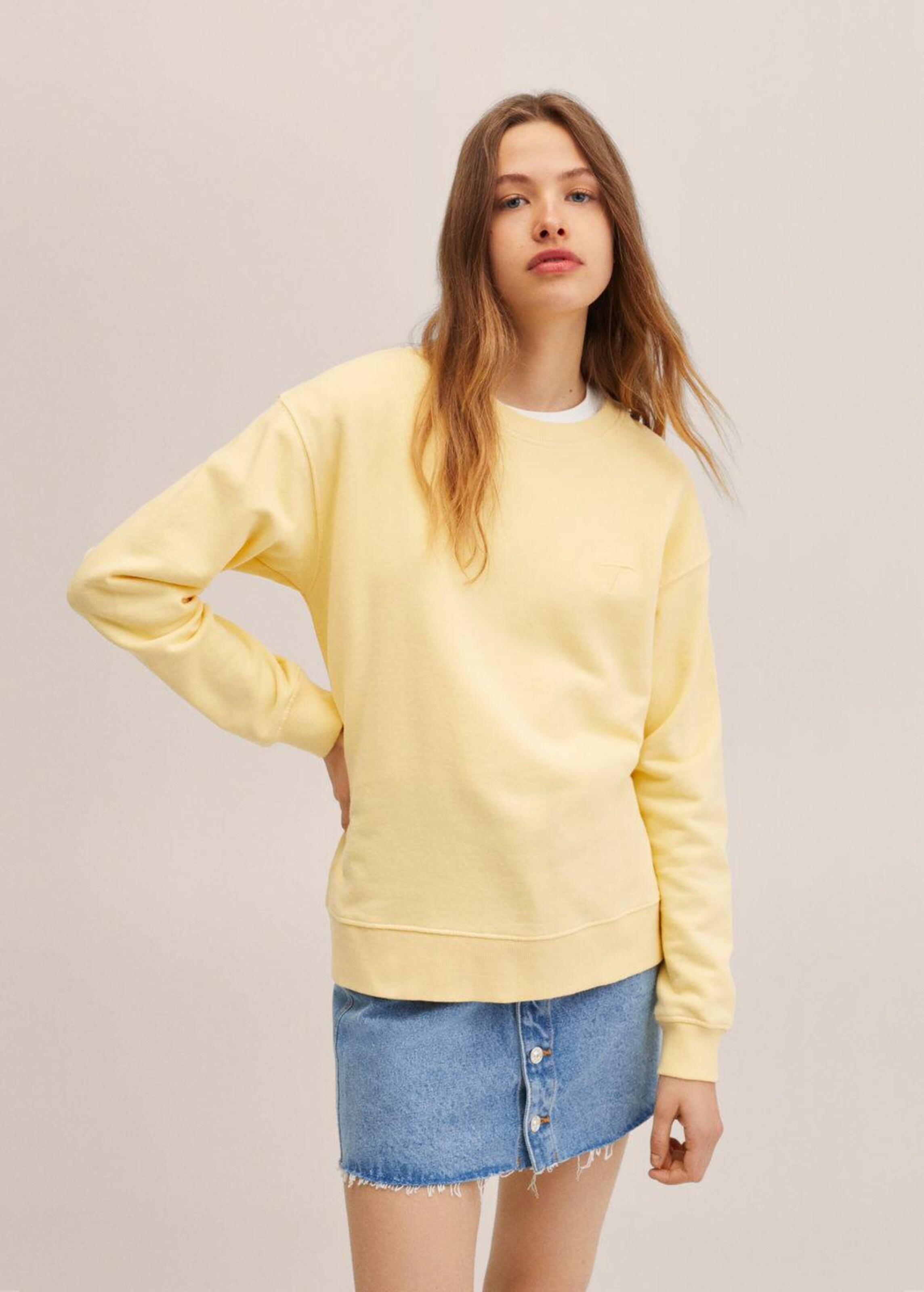Kinder Teens (Gr. 140-176) MANGO TEEN Sweatshirt in Gelb - PS13927 Kinder Teens (Gr. 140-176) MANGO TEEN Sweatshirt in Gelb - PS13927