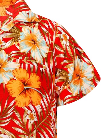 Regular fit Camicia 'Tropical Hibiscus' di King Kameha in giallo