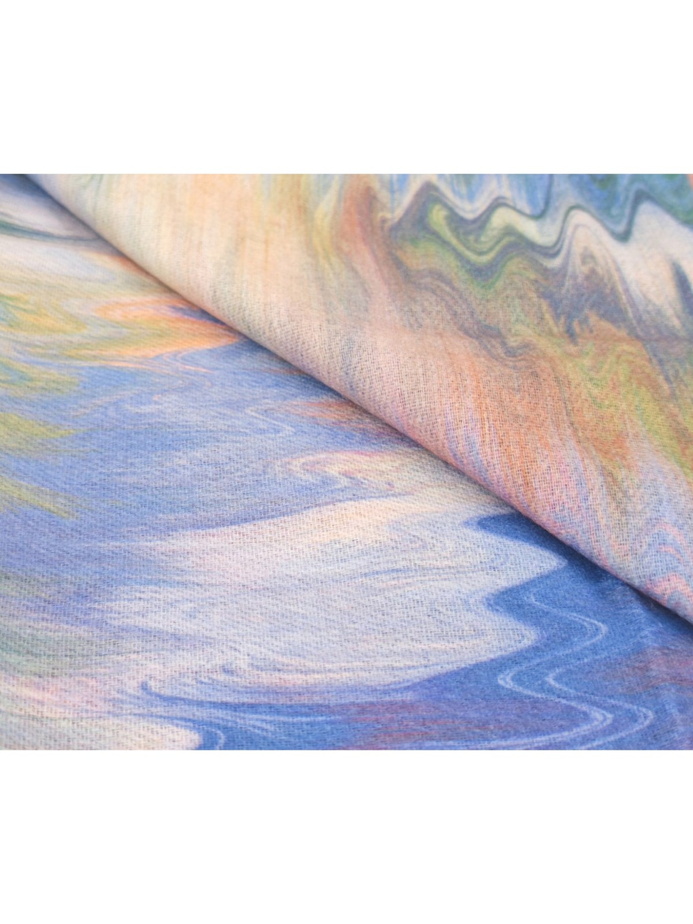 styleBREAKER Schal 'Loop Schal mit Aquarell Wellenmuster'‌‌‌ in Blau