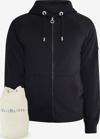 DreiMaster Maritim Zip-Up Hoodie in Black: front