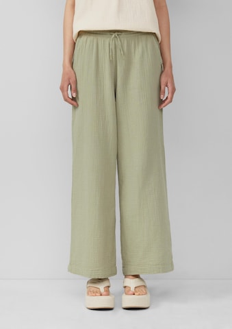 QS Wide Leg Hose in Grün: Vorderseite