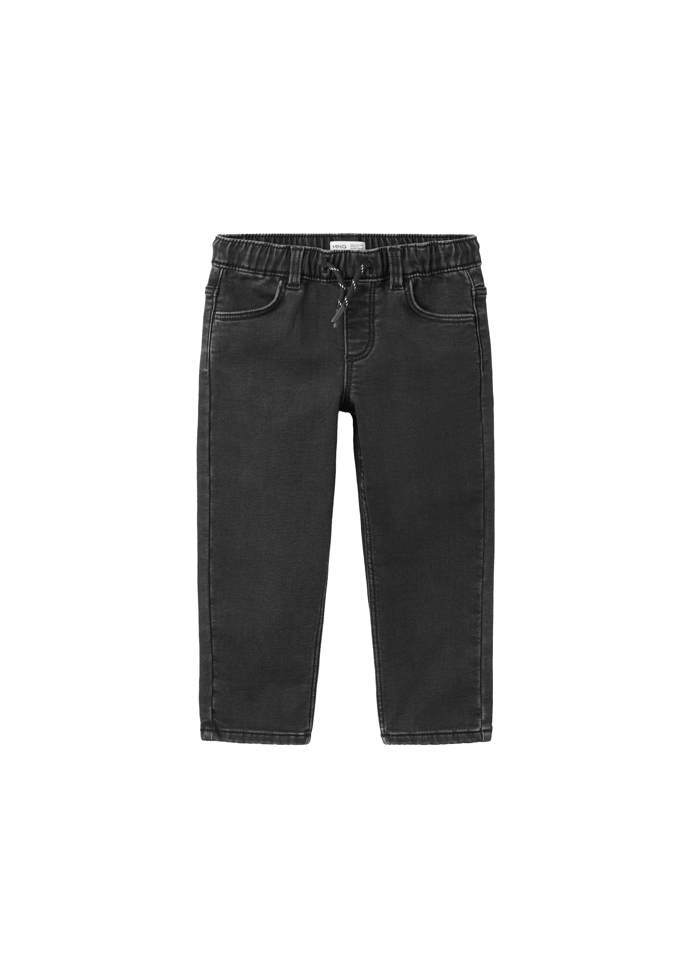 MANGO KIDS Slimfit Jeans 'PABLO' in Zwart: voorkant