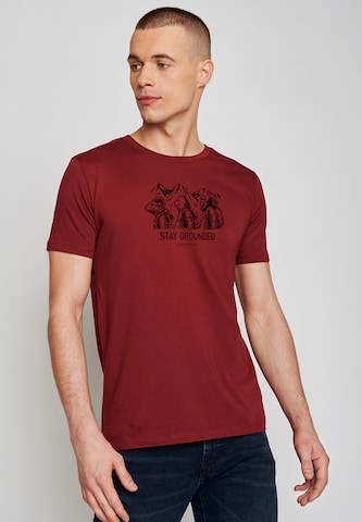 GREENBOMB Shirt 'Animal Stay Grounded' in Rood: voorkant