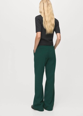 MANGO Wide leg Pants 'Maca' in Green