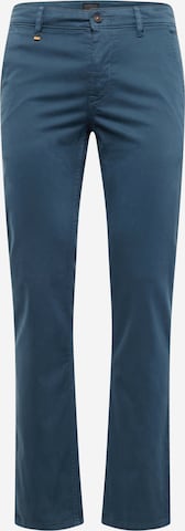Coupe slim Pantalon chino BOSS Orange en bleu : devant