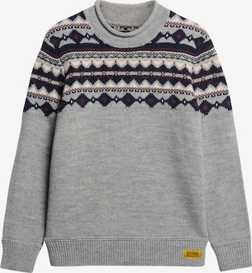 Superdry & Co Neulepaita 'FAIRISLE' värissä harmaa: etupuoli