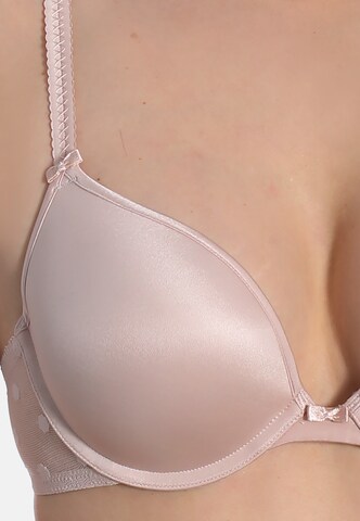 sassa Push-up BH 'DOTTED MESH' in Beige