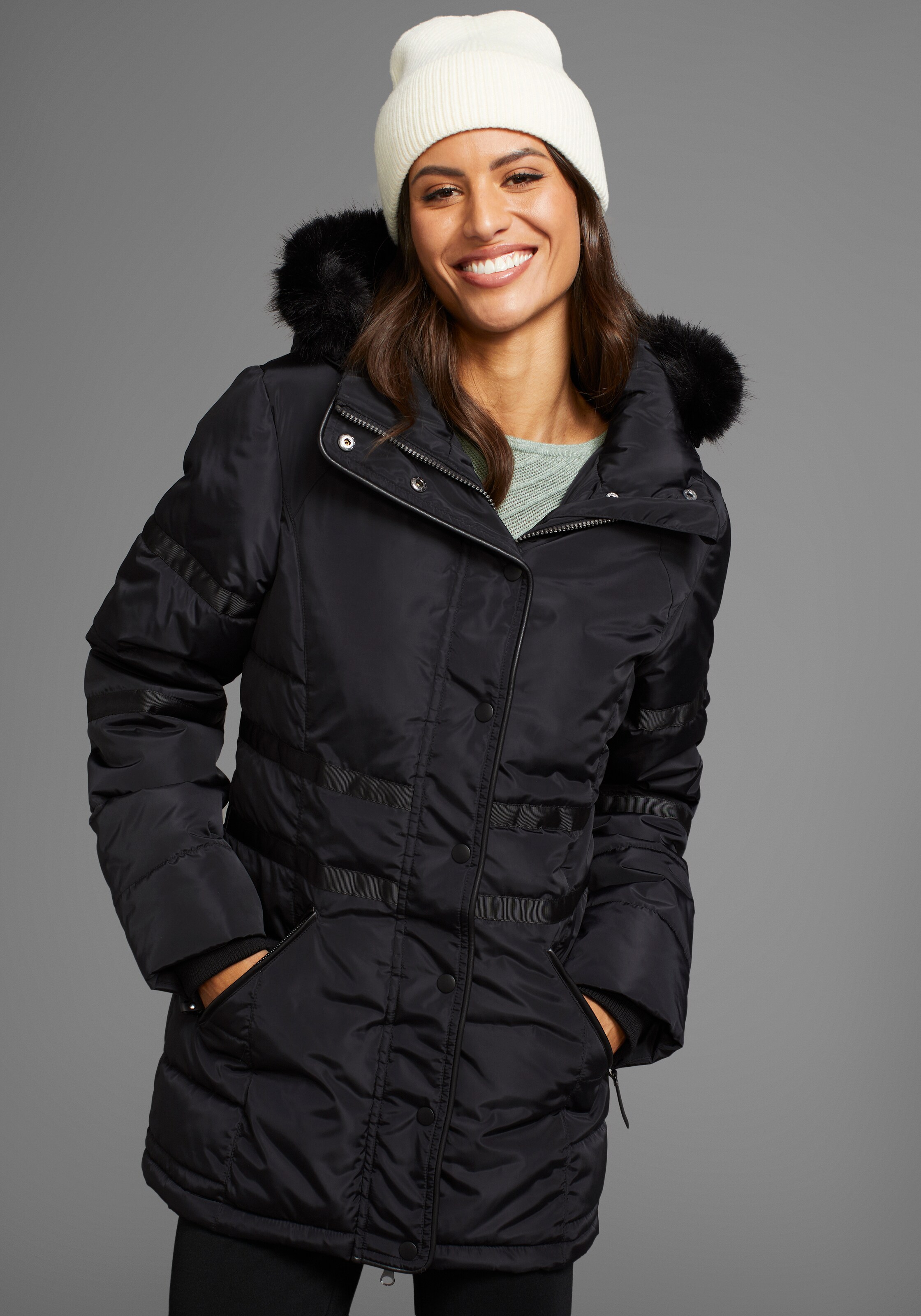 LAURA SCOTT Winter Jacket in Black | ABOUT YOU