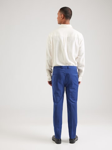 HUGO Slim fit Trousers with creases 'Hesten253X-MH' in Blue