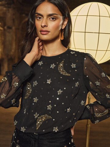 Chemisier love & roses en noir