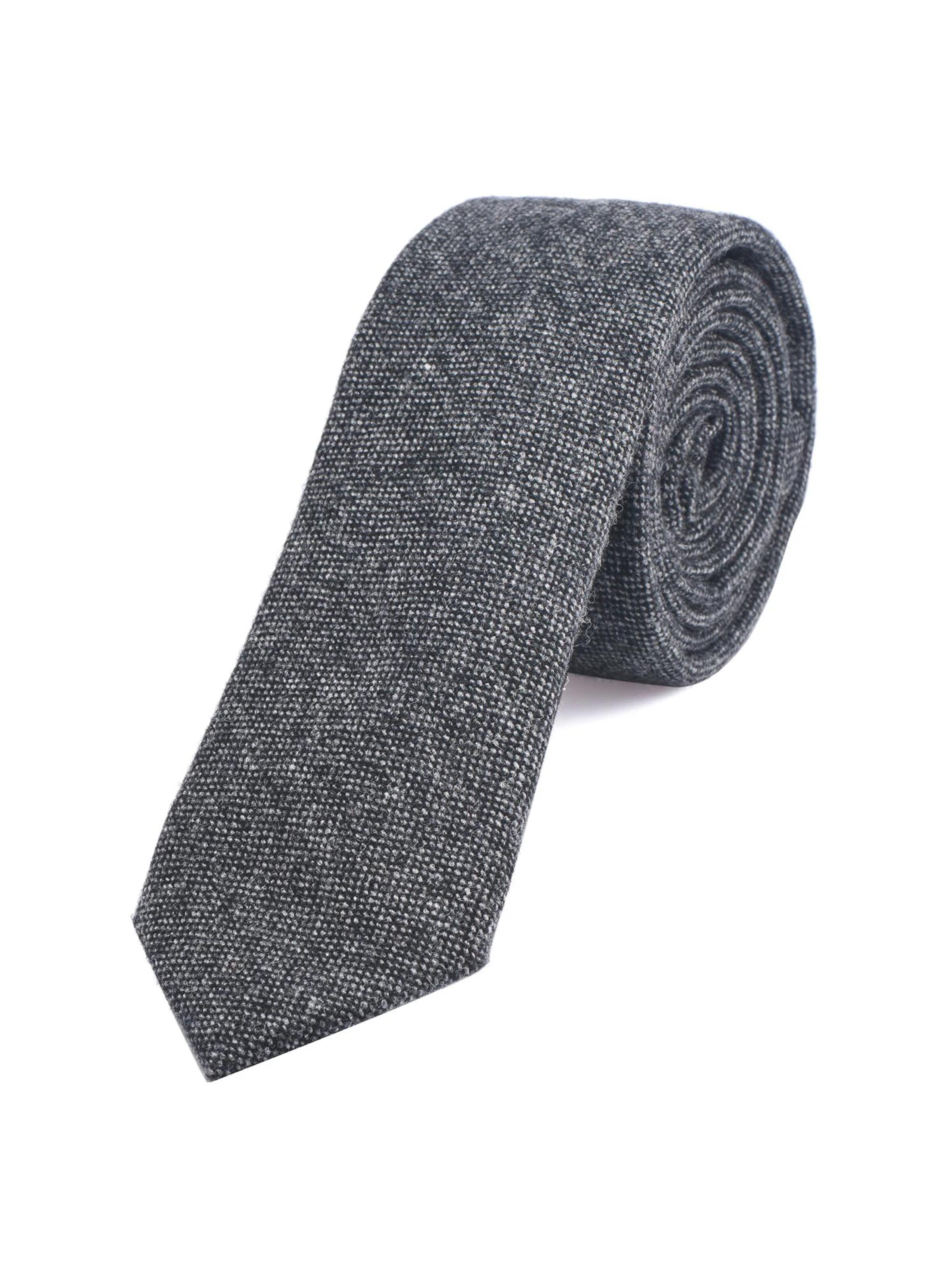 DonDon Krawatte 'DonDon Herren Krawatte 6 cm Baumwolle dunkelblau-creme kariert'‌‌‌‌‌‌‌ in One Size in graumeliert, Produktansicht