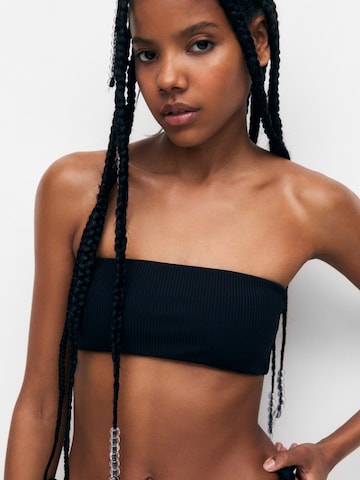 Pull&Bear Bandeau Horní díl plavek – černá