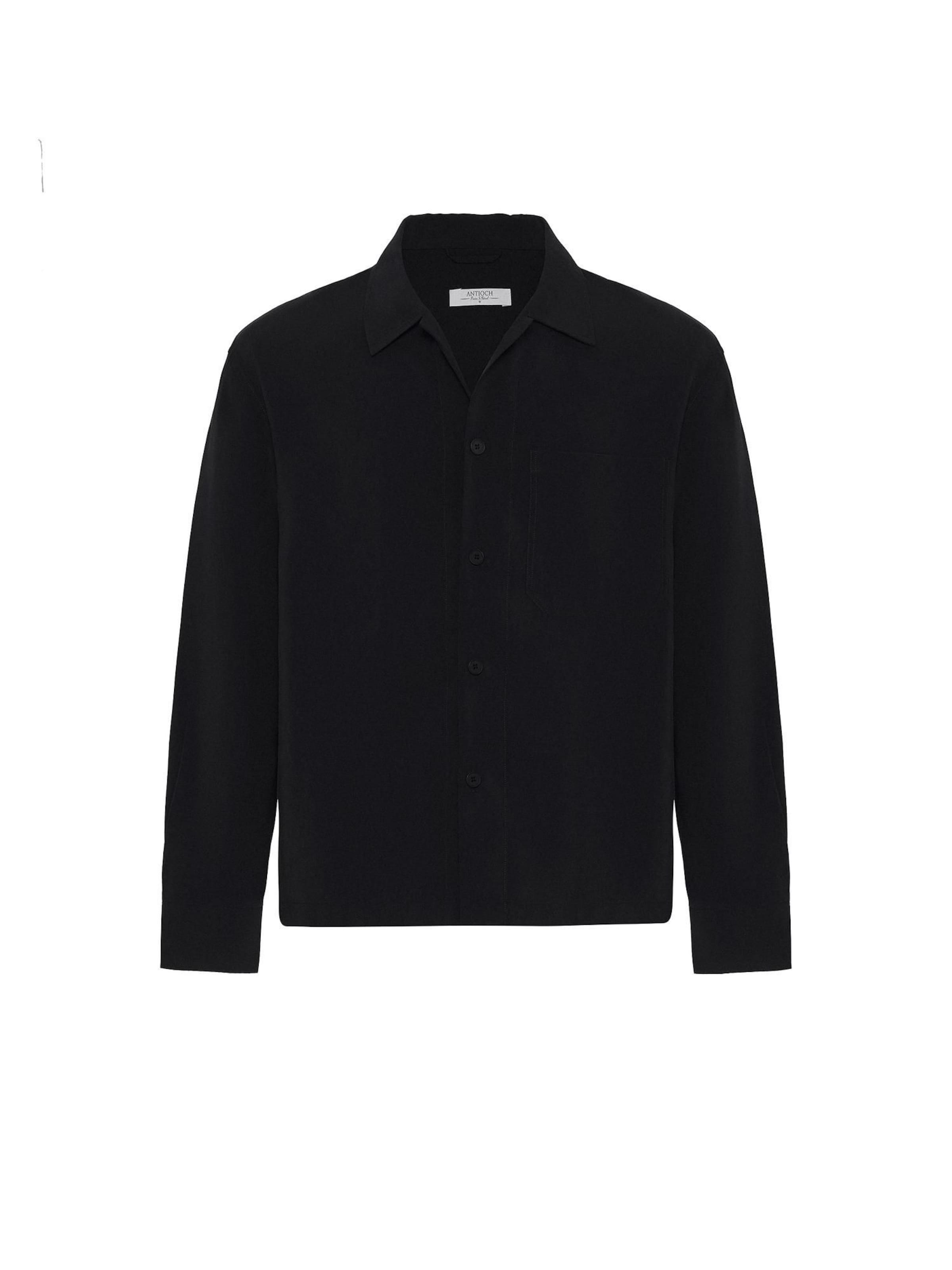 AntiochComfort Fit Košulja - crna boja: prednji dio