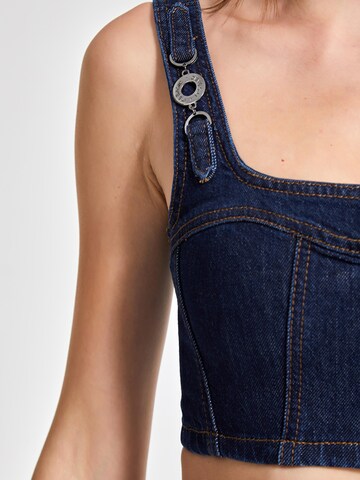 IT'S BASIC Top 'Cropped Denim Top' in Blue
