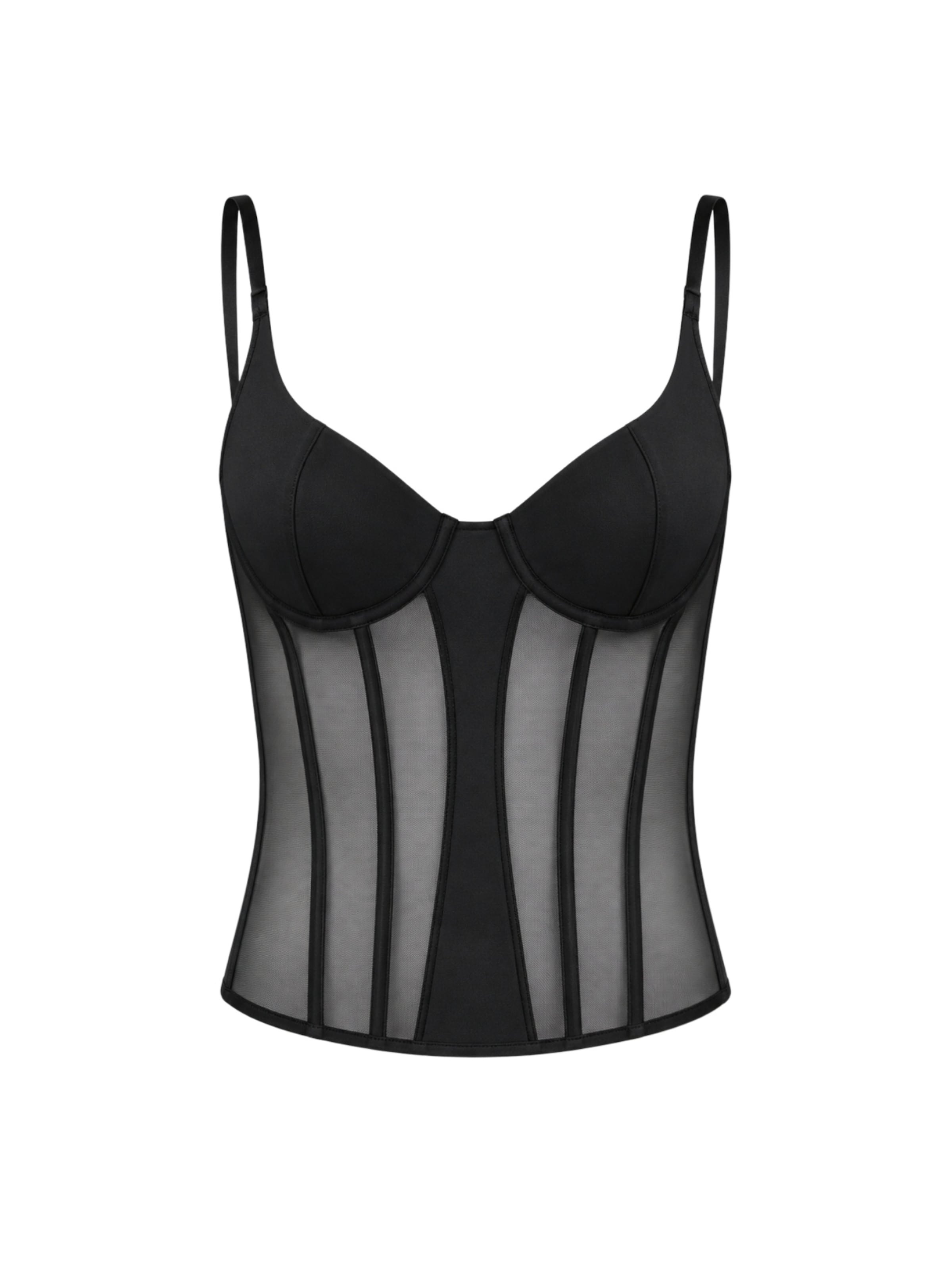 OW Collection Top in Schwarz: Vorderseite