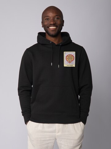 Sweat-shirt ' Tarot The Pizza ' Watapparel en noir : devant