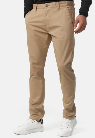 INDICODE JEANS Regular Chino 'Cherry' in Beige: voorkant