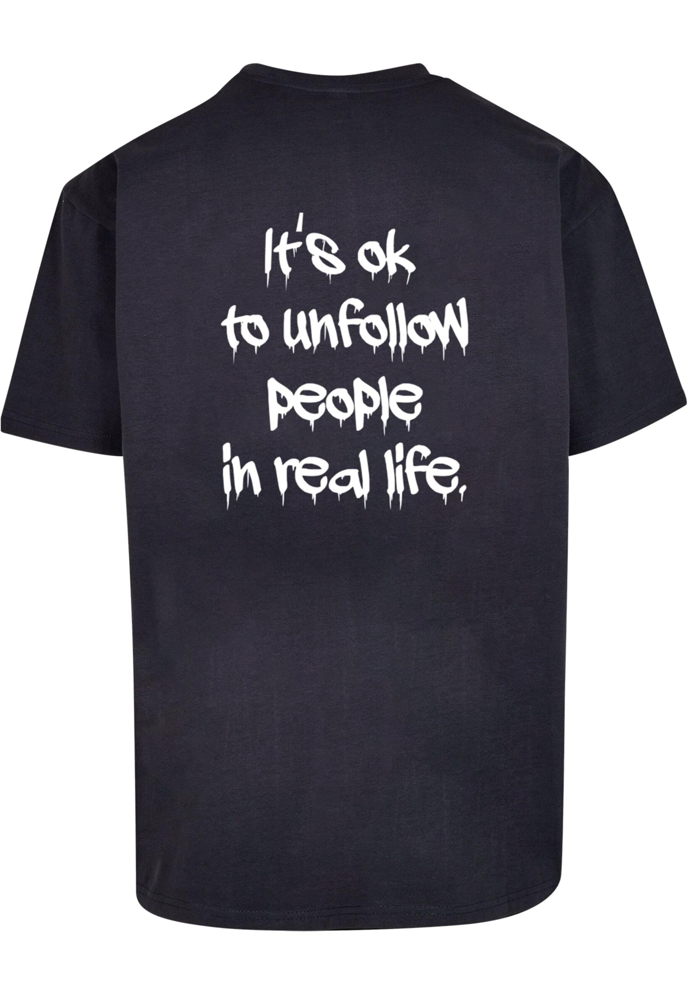 T-Shirt 'Unfollow' Merchcode en bleu