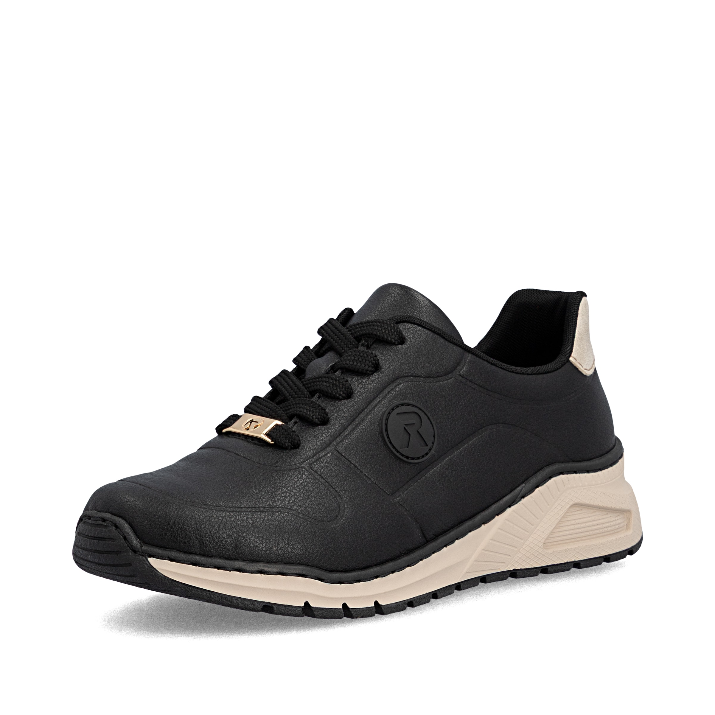 Baskets basses Rieker en noir : devant