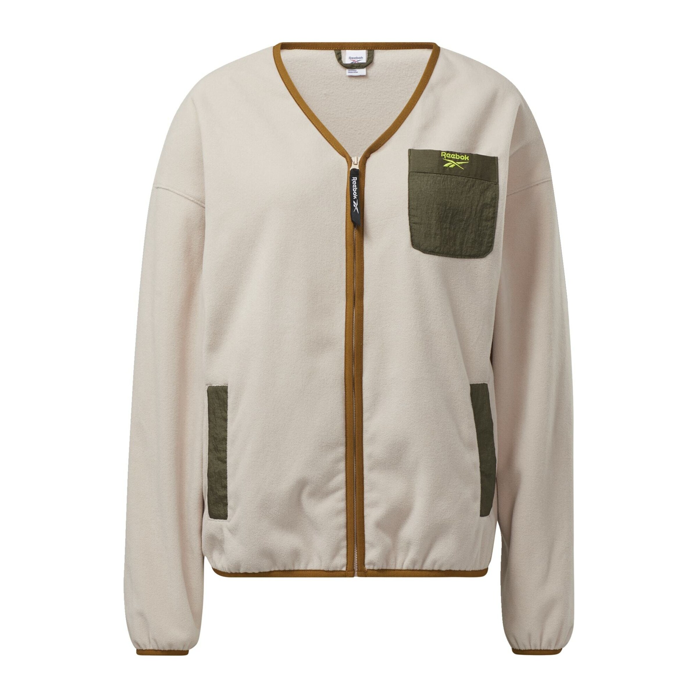 Reebok Fleece jas 'Classics Polar' in Beige: voorkant