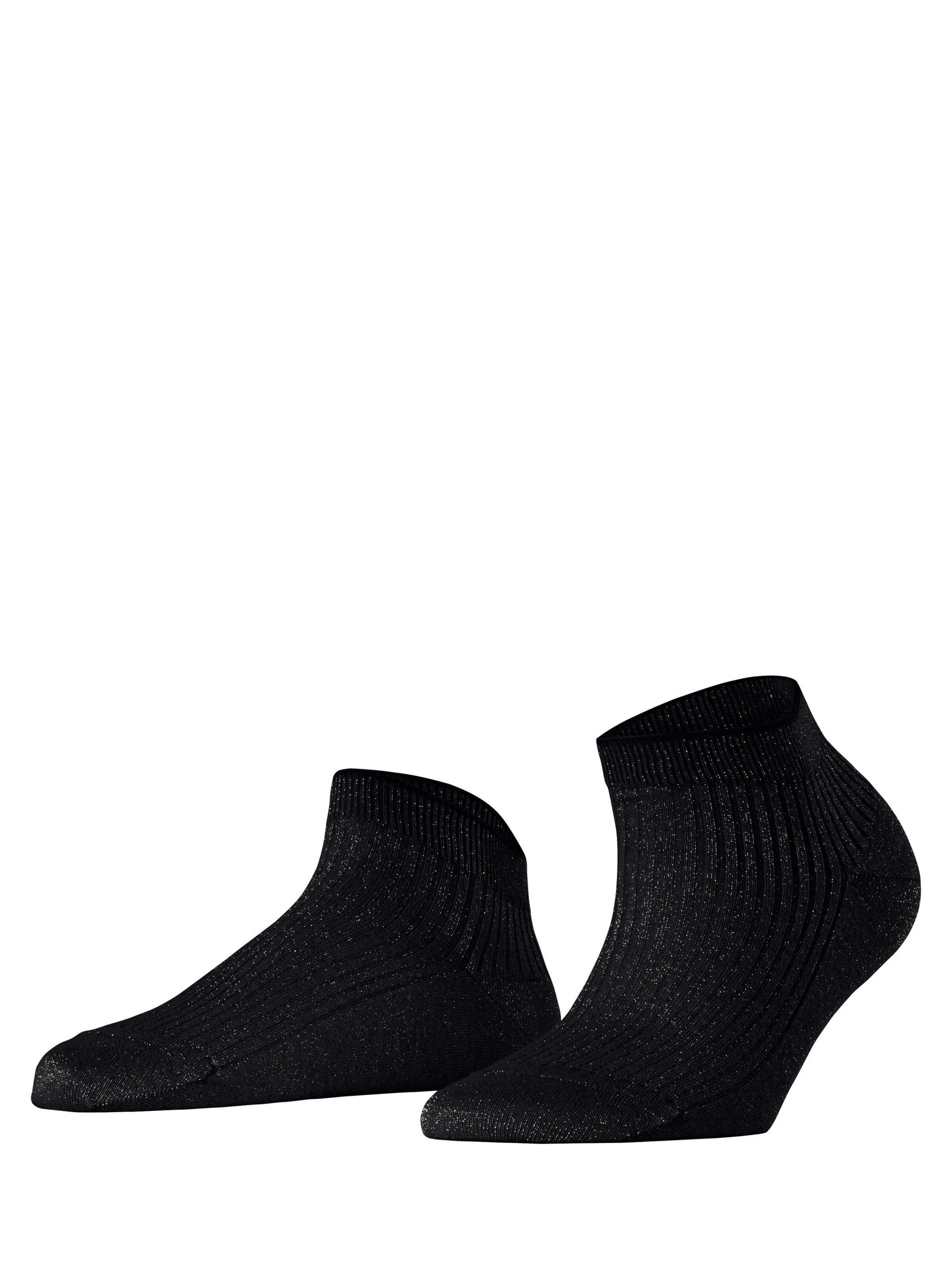 FALKE Socken 'Shiny Rib'‌ in Schwarz: Vorderseite