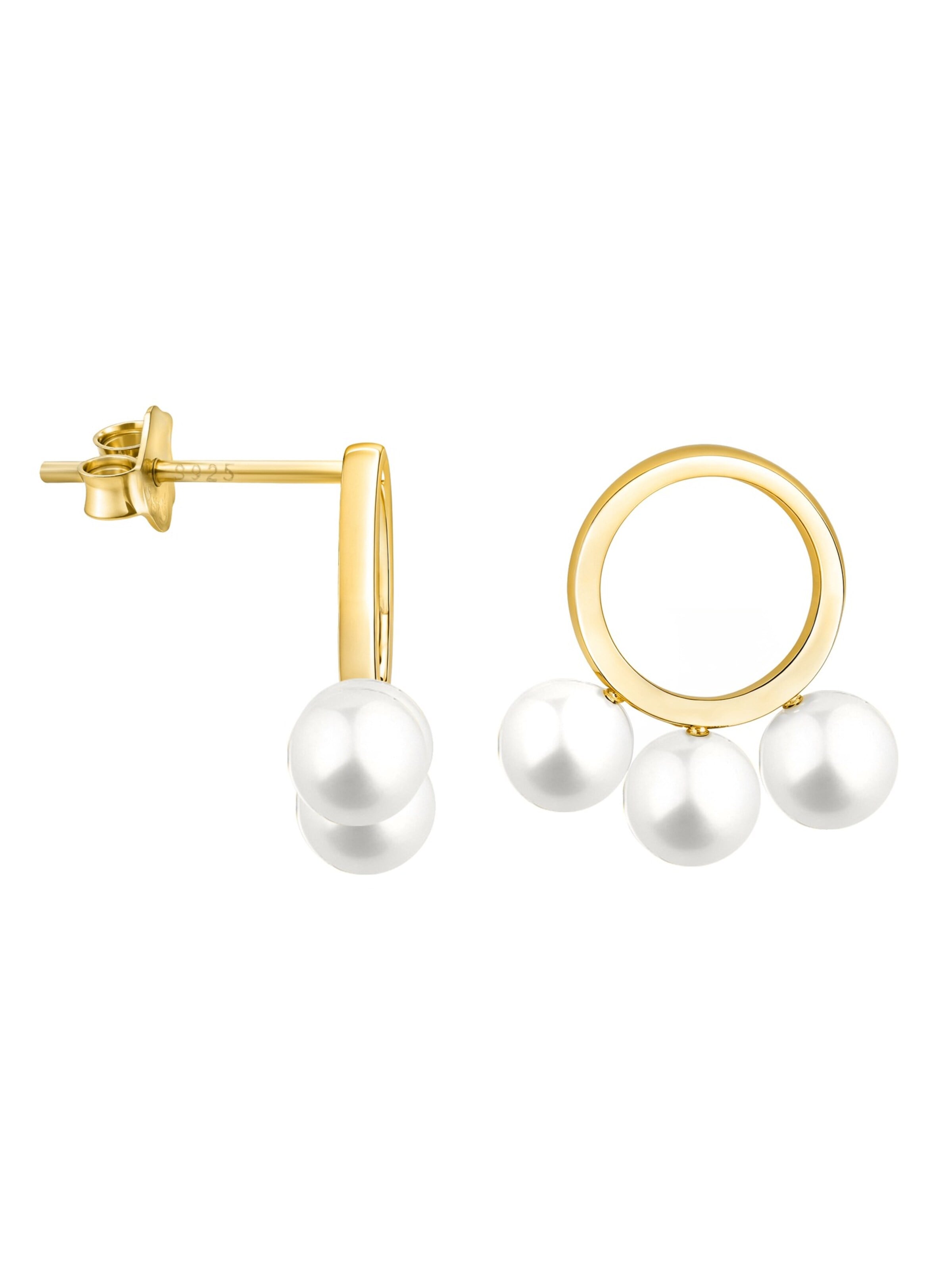 Sofia Milani Earrings 'Circle Pearl' in Gold: front