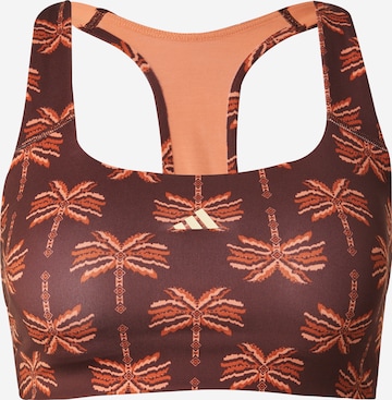 ADIDAS PERFORMANCE Bralette Sports bra 'Adidas x Farm Rio' in Brown: front