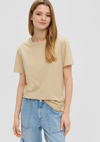 QS Shirt in Beige: voorkant