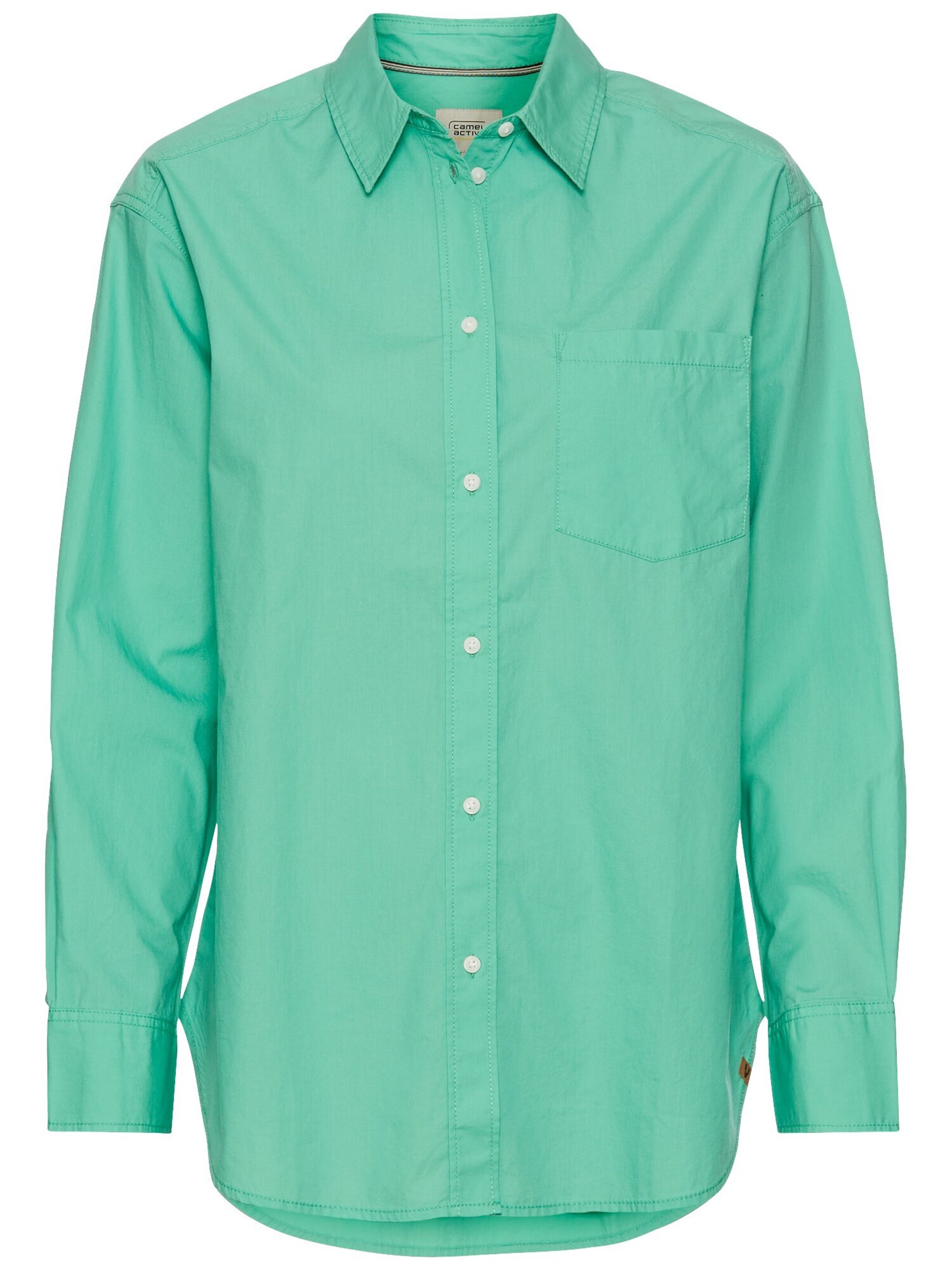 CAMEL ACTIVE Hemdbluse aus Baumwolle in Grün: Vorderseite