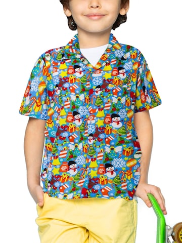 Camicia 'Christmas Allover' di King Kameha in colori misti: frontale