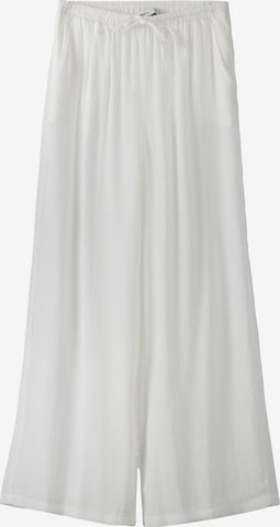 Bershka Wide leg Byxa i vit: framsida