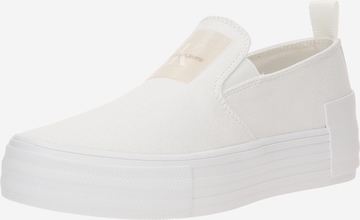 Calvin Klein Jeans - Sapatilhas slip-on em branco: frente