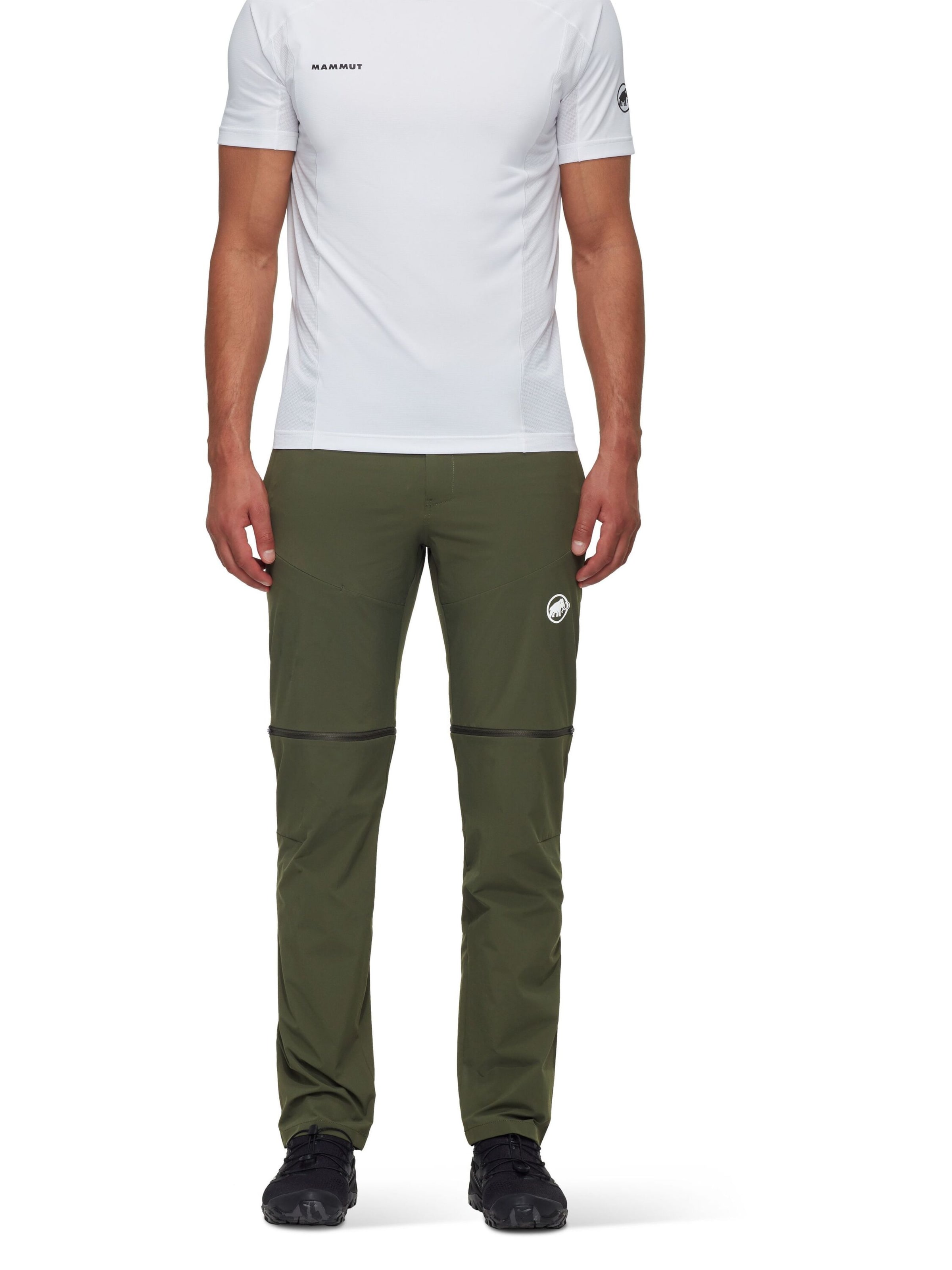 MAMMUT Regular Outdoor Pants in Green: front
