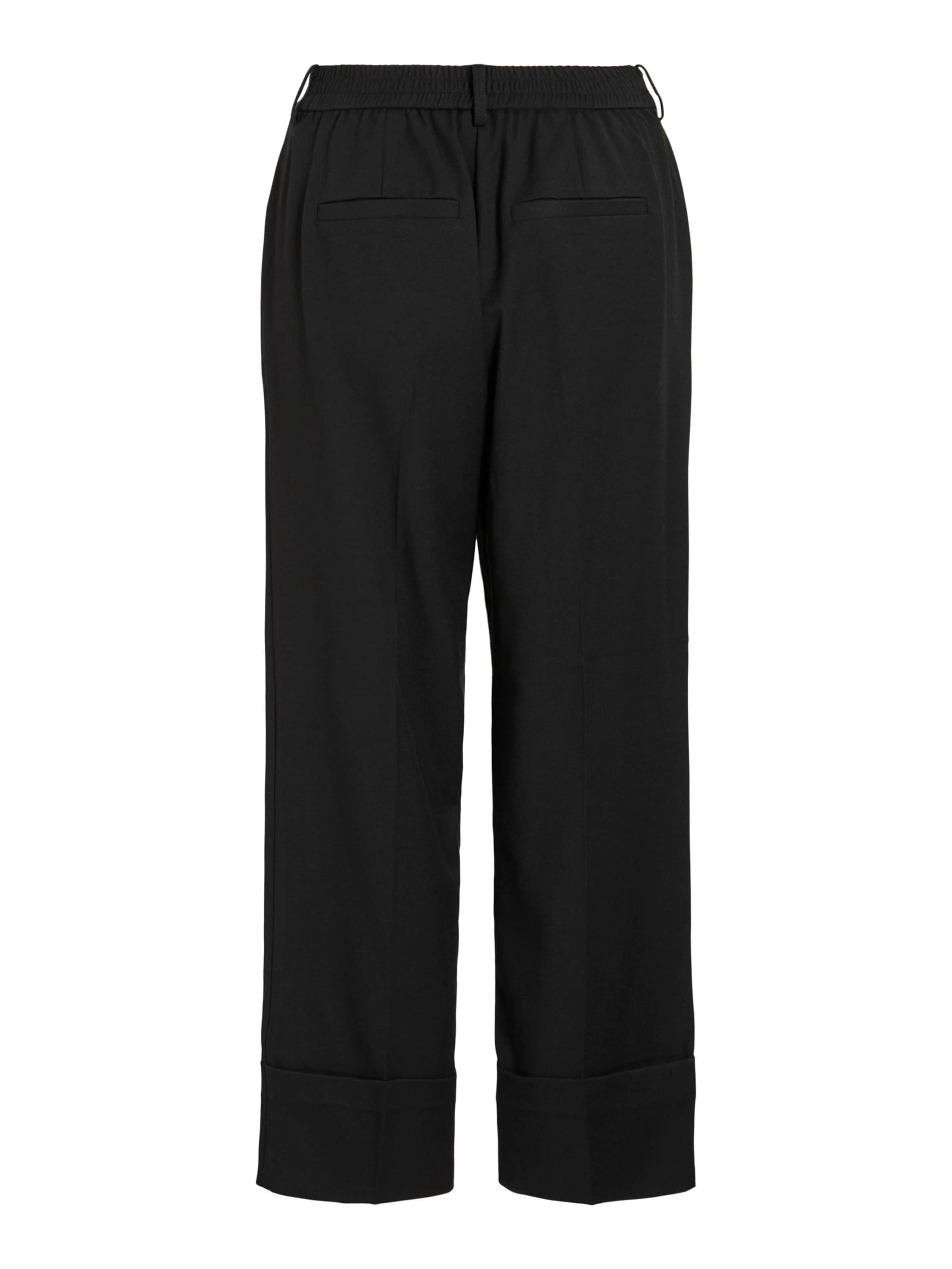 VILA regular Bukser med fals 'VIEllie' i sort